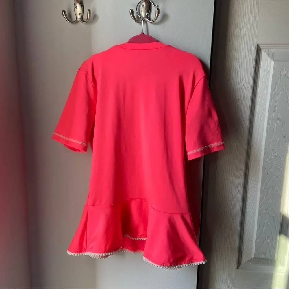 🍭6/$30 Cat & Jack Short Sleeve Pink Peplum Tunic Rash Guard - Medium 7/8